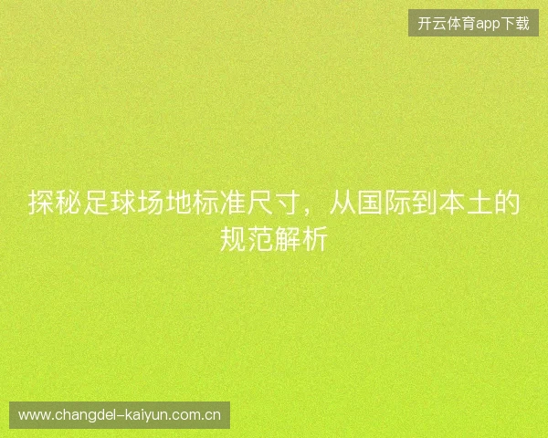 探秘足球场地标准尺寸，从国际到本土的规范解析